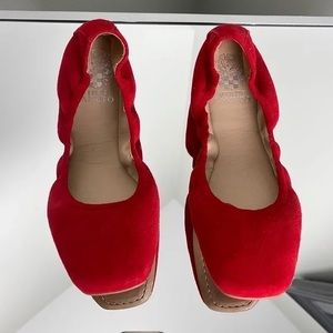 Vince Camuto Red Flat Loafers Slippers Ladies Size 8.5